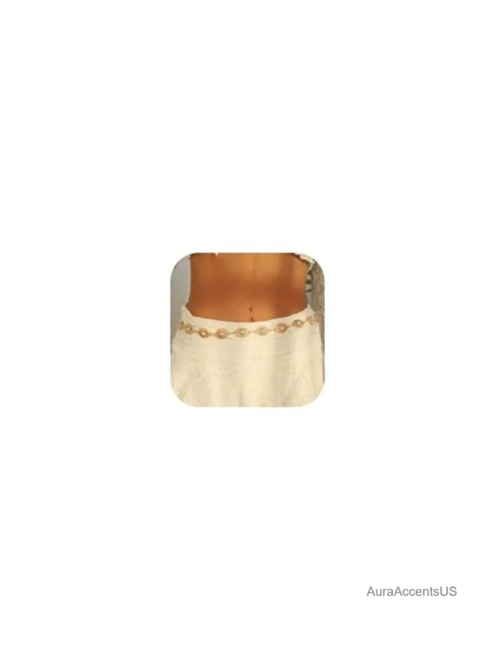 Metal Waist Chain Belt with Concho Charms for Women